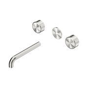 Nero Serenity Wall Basin Set 185mm Spout With Metal Handle Trim Kit Only, Brushed Nickel