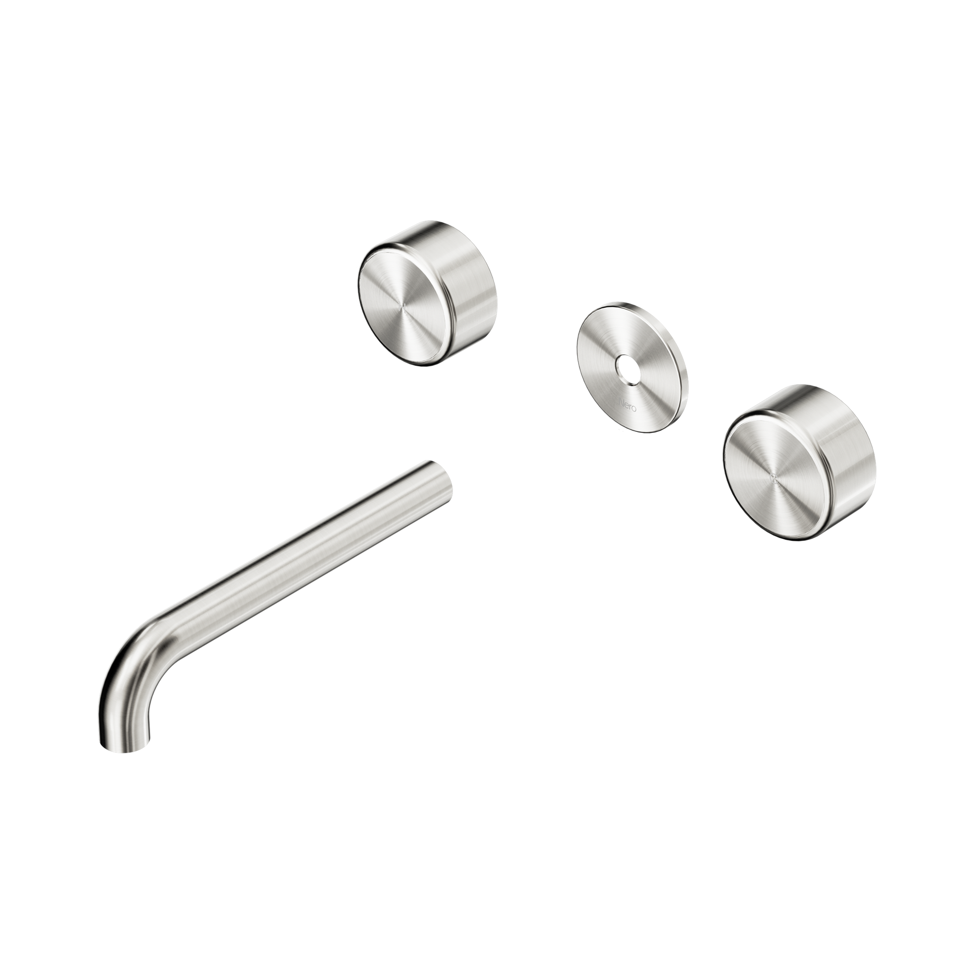 Nero Serenity Wall Basin Set 185mm Spout With Metal Handle Trim Kit Only, Brushed Nickel