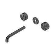 Nero Serenity Wall Basin Set 185mm Spout With Metal Handle Trim Kit Only, Gun Metal