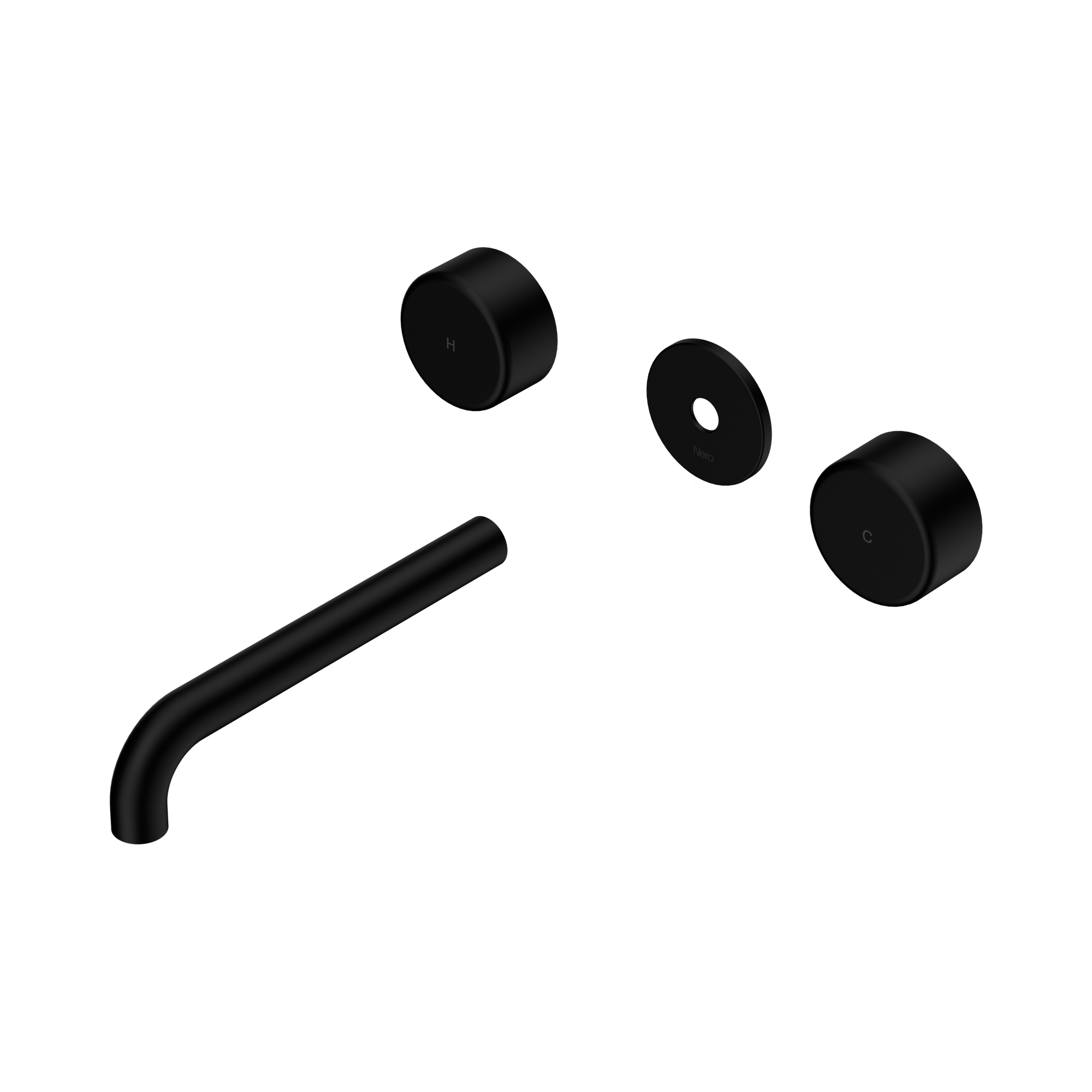 Nero Serenity Wall Basin Set 185mm Spout With Metal Handle Trim Kit Only, Matte Black