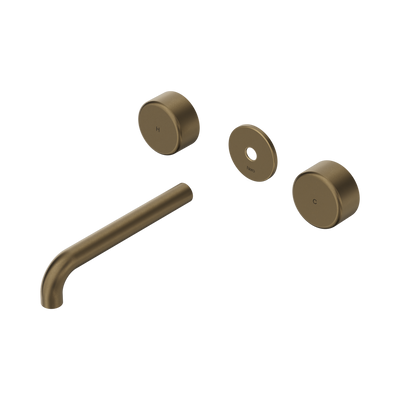 Nero Serenity Wall Basin Set 185mm Spout With Metal Handle Trim Kit Only, Tumbled Antique Brass