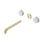 Nero Serenity Wall Basin Set 220mm Spout With Carrara Handle Trim Kit Only, Brushed Gold