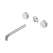 Nero Serenity Wall Basin Set 220mm Spout With Carrara Handle Trim Kit Only, Brushed Nickel