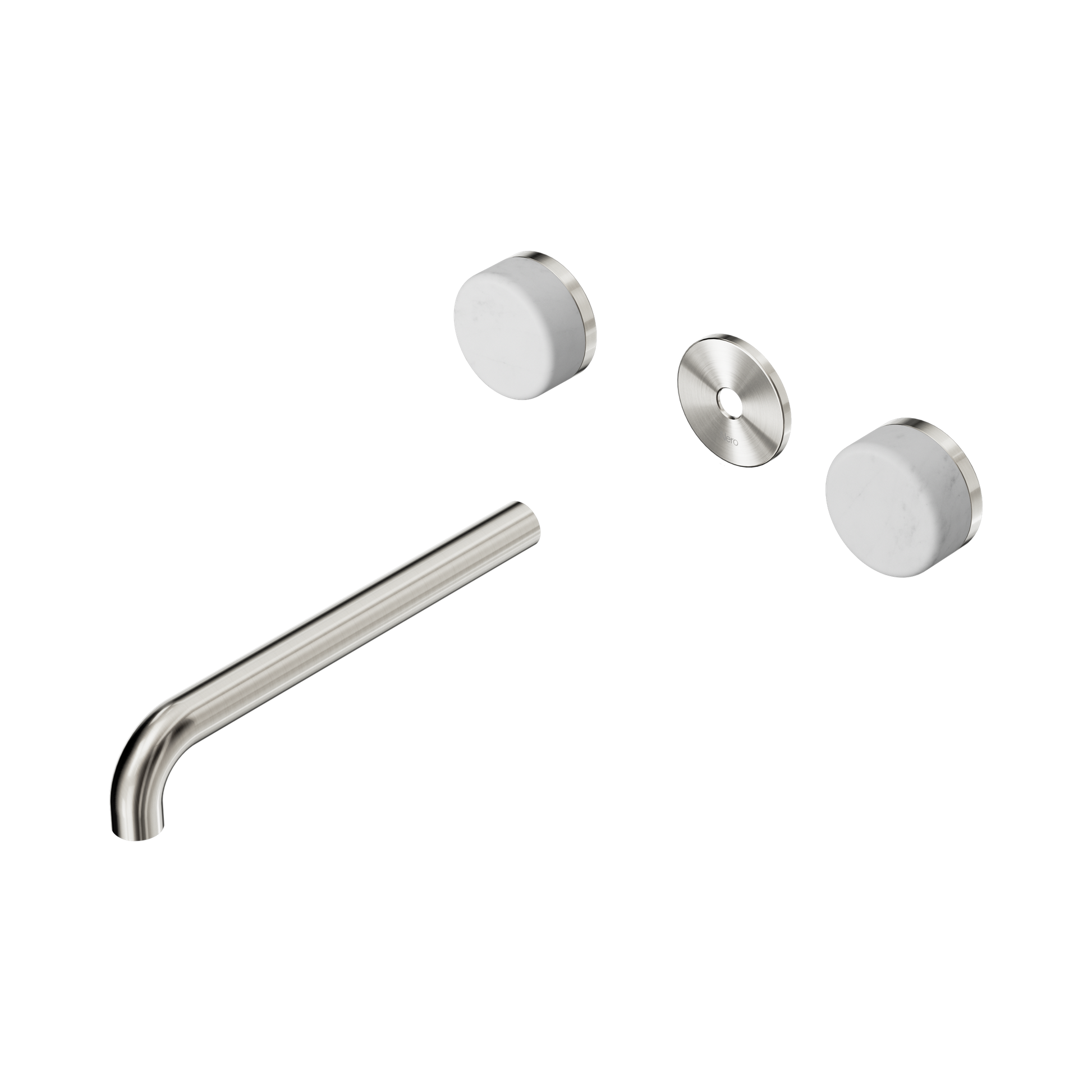 Nero Serenity Wall Basin Set 220mm Spout With Carrara Handle Trim Kit Only, Brushed Nickel