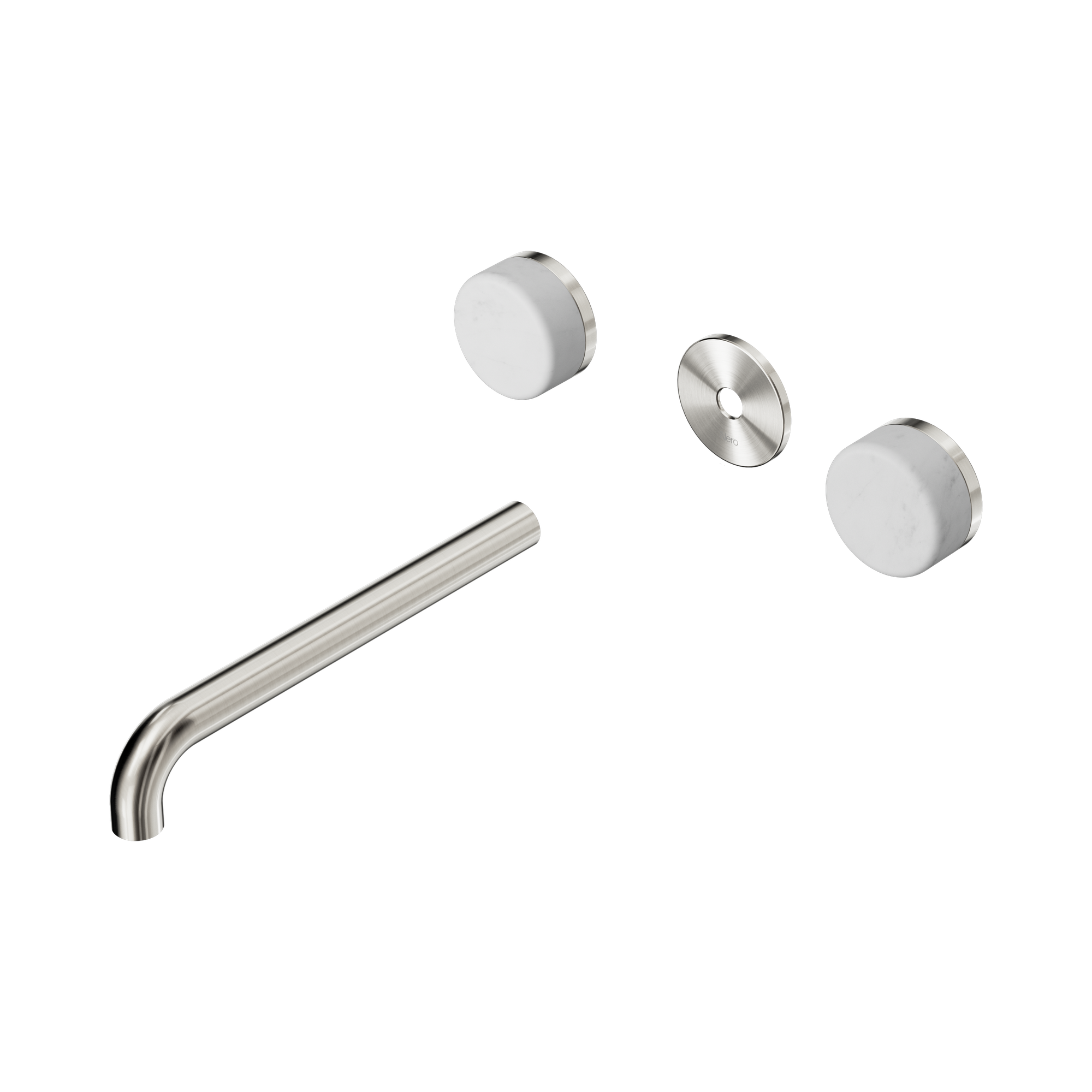 Nero Serenity Wall Basin Set 220mm Spout With Carrara Handle Trim Kit Only, Brushed Nickel
