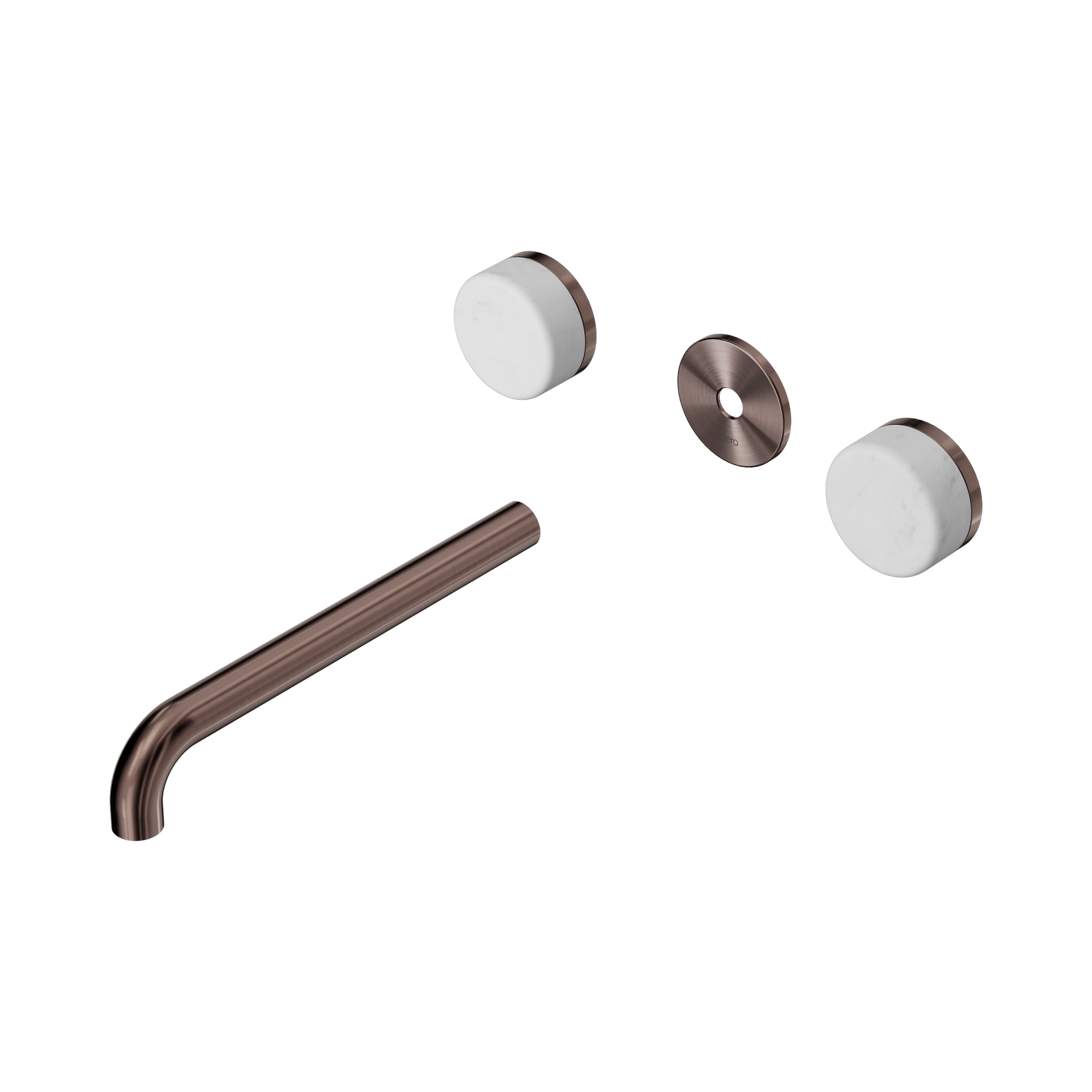 Nero Serenity Wall Basin Set 220mm Spout With Carrara Handle Trim Kit Only, Brushed Bronze