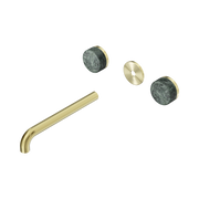 Nero Serenity Wall Basin Set 220mm Spout With Verde Alpi Handle Trim Kit Only, Brushed Gold