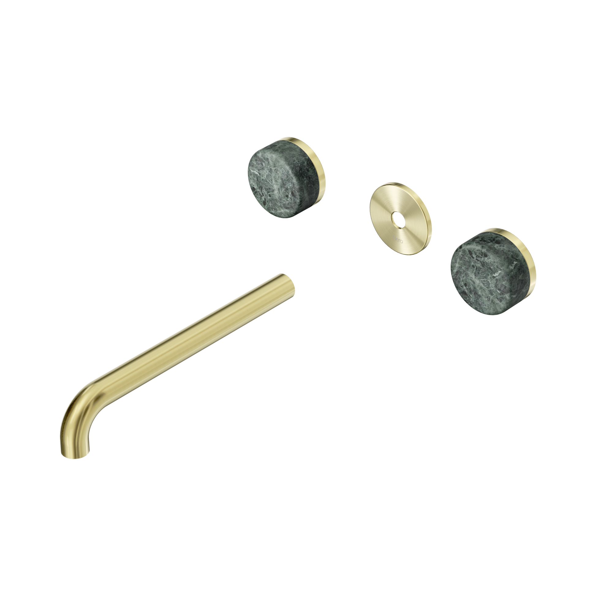 Nero Serenity Wall Basin Set 220mm Spout With Verde Alpi Handle Trim Kit Only, Brushed Gold