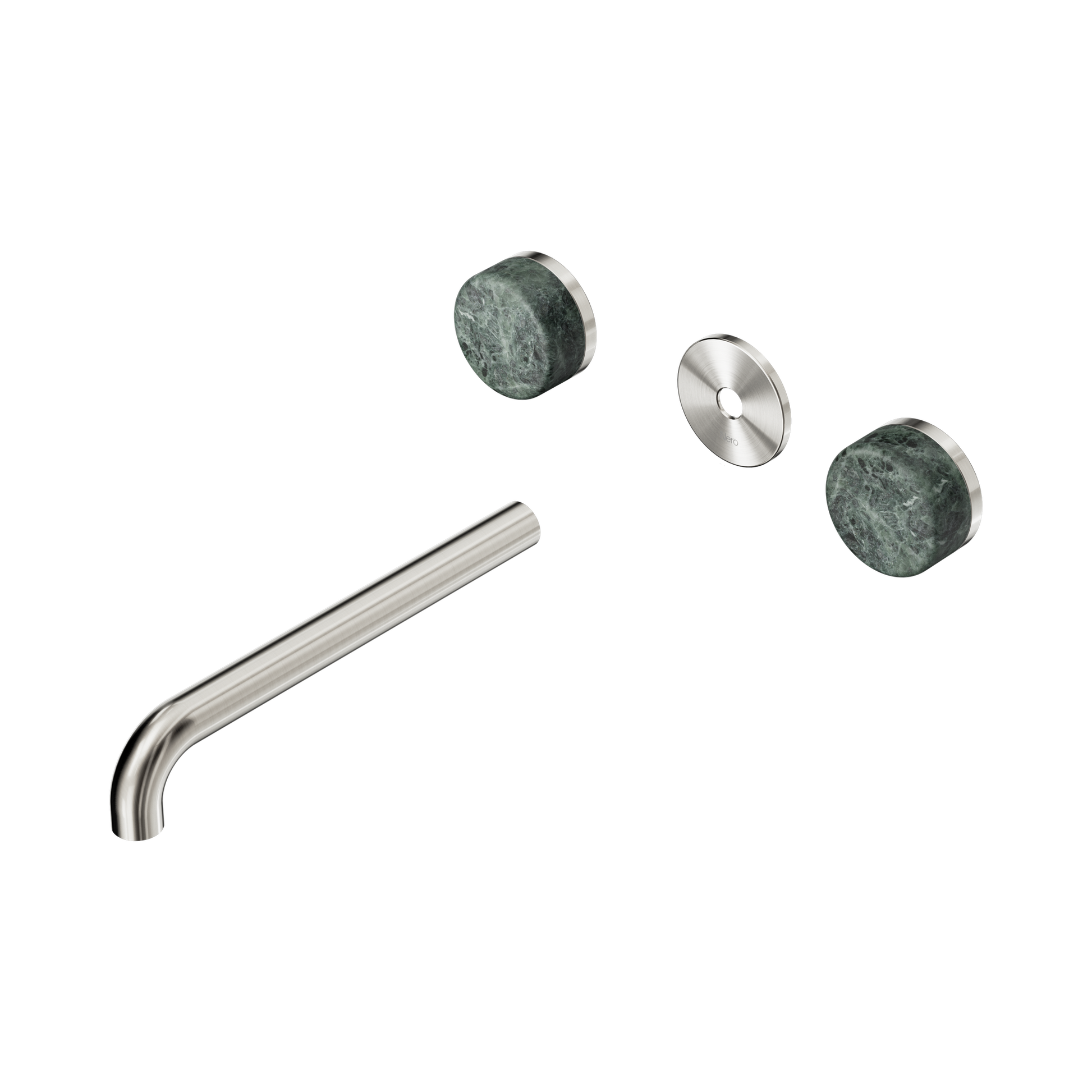 Nero Serenity Wall Basin Set 220mm Spout With Verde Alpi Handle Trim Kit Only, Brushed Nickel