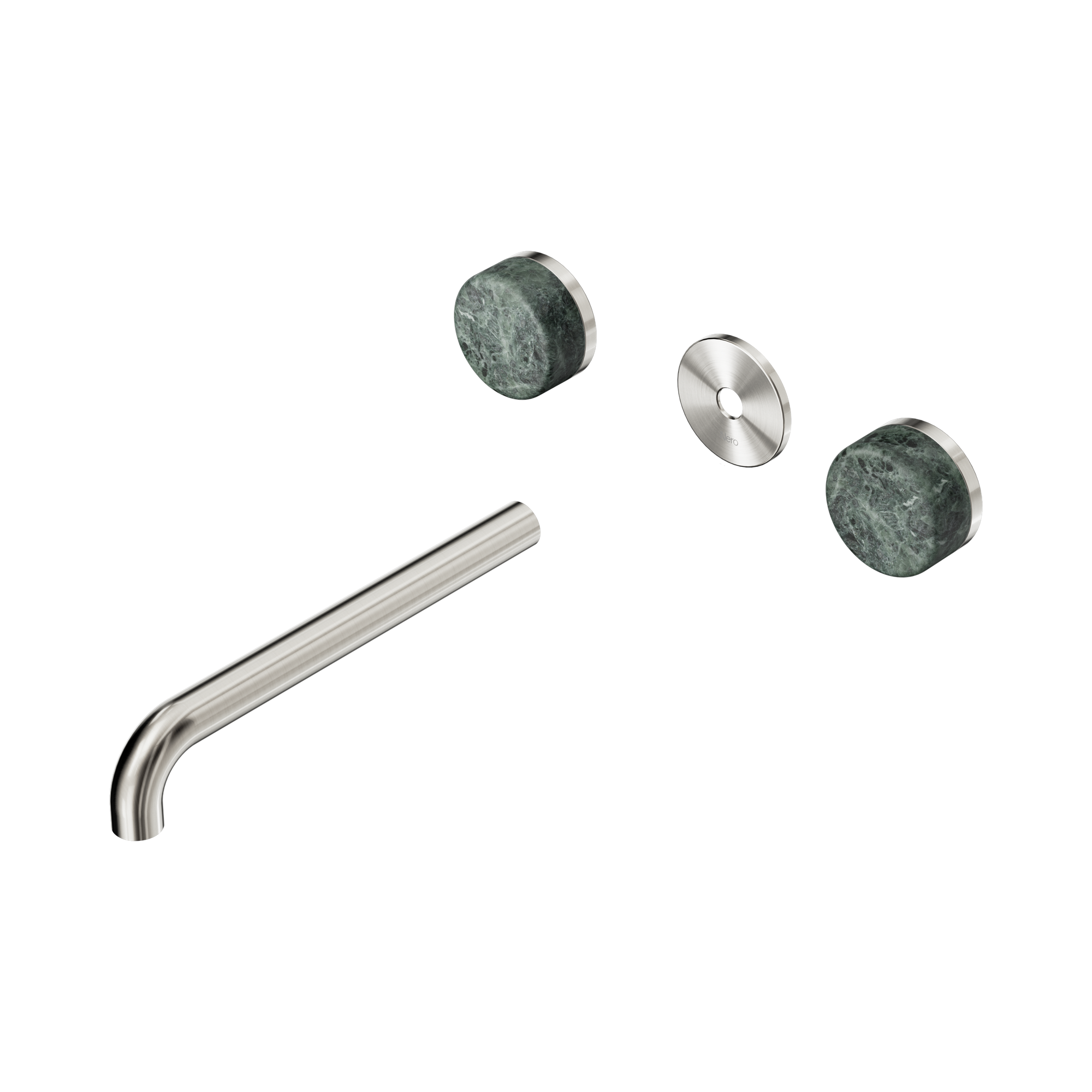 Nero Serenity Wall Basin Set 220mm Spout With Verde Alpi Handle Trim Kit Only, Brushed Nickel