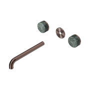 Nero Serenity Wall Basin Set 220mm Spout With Verde Alpi Handle Trim Kit Only, Brushed Bronze
