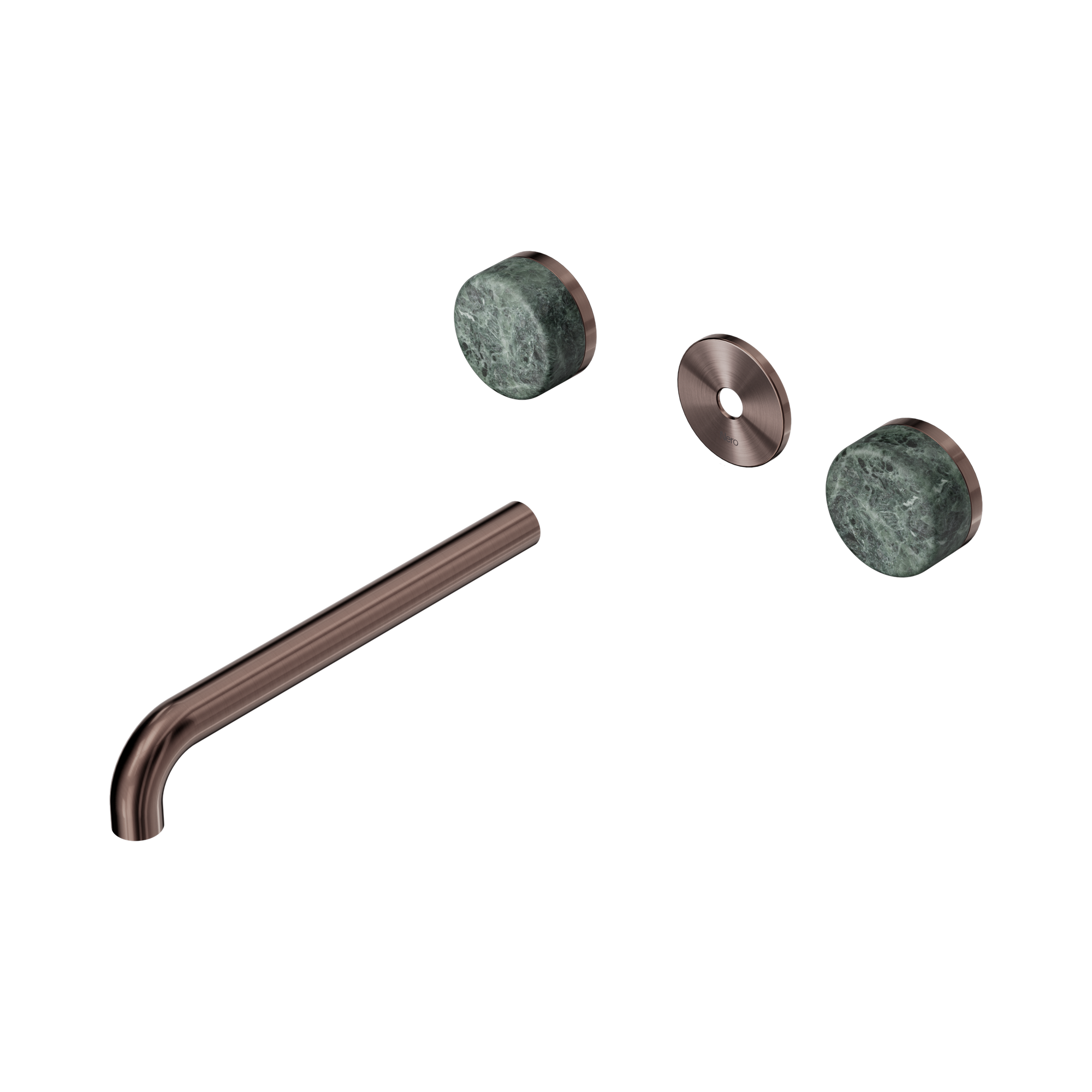 Nero Serenity Wall Basin Set 220mm Spout With Verde Alpi Handle Trim Kit Only, Brushed Bronze