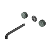 Nero Serenity Wall Basin Set 220mm Spout With Verde Alpi Handle Trim Kit Only, Gun Metal
