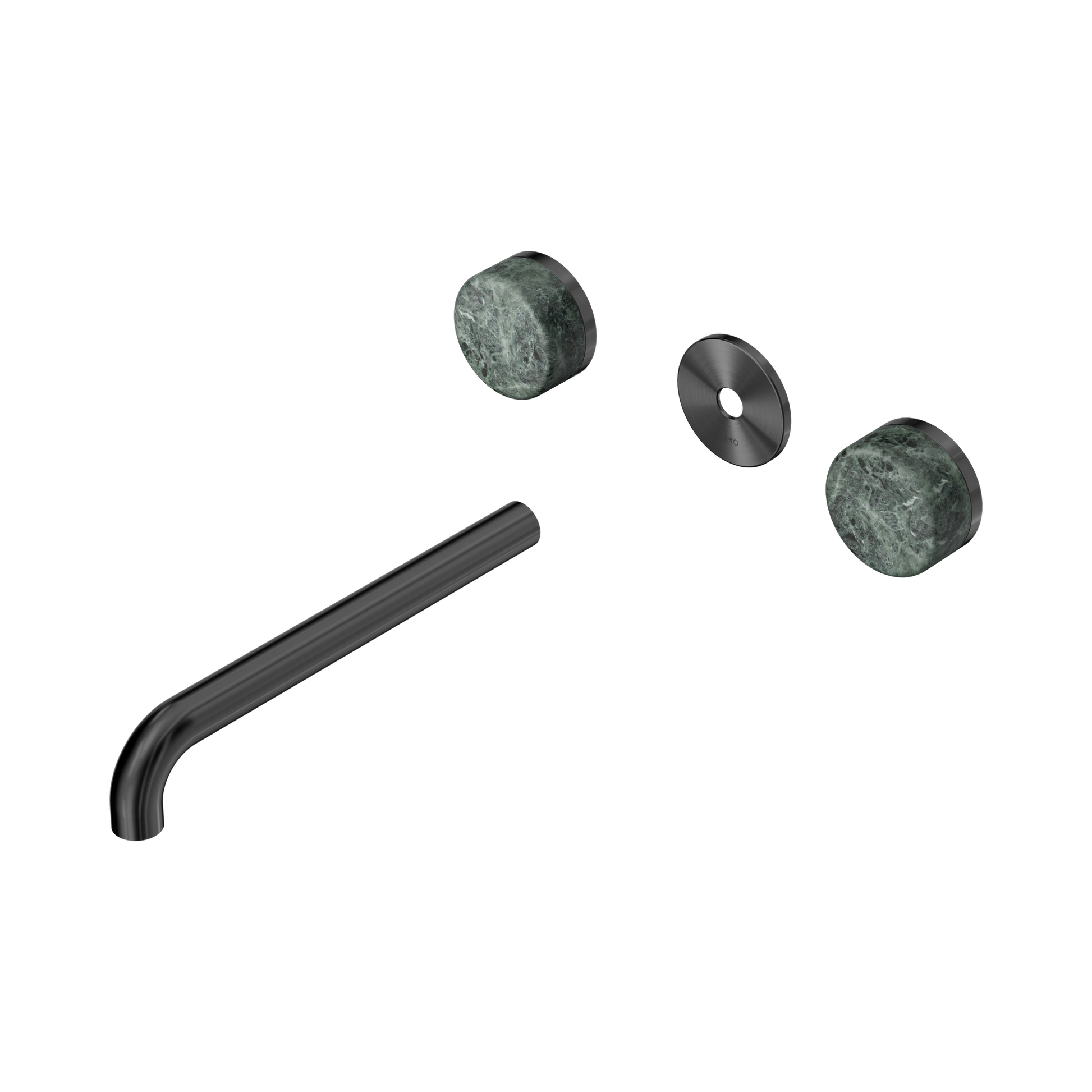 Nero Serenity Wall Basin Set 220mm Spout With Verde Alpi Handle Trim Kit Only, Gun Metal
