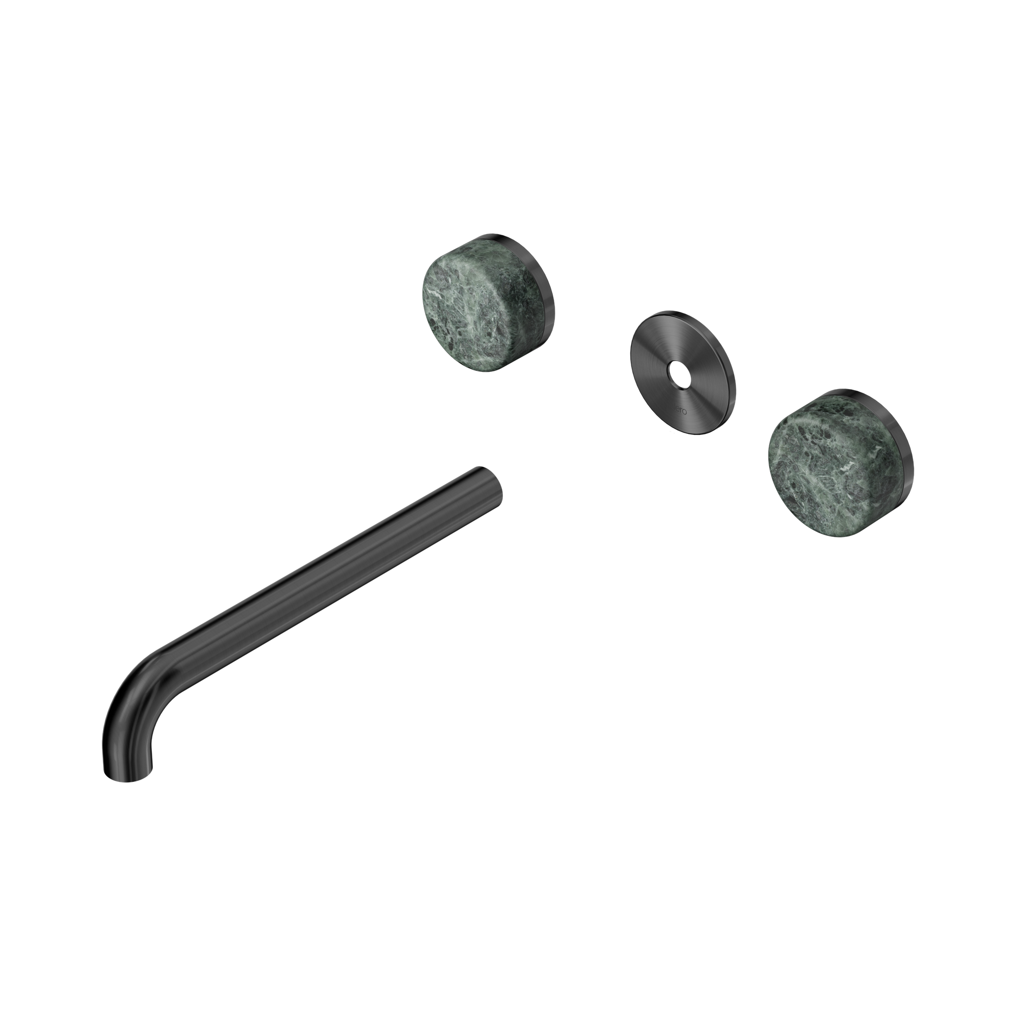 Nero Serenity Wall Basin Set 220mm Spout With Verde Alpi Handle Trim Kit Only, Gun Metal