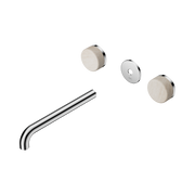 Nero Serenity Wall Basin Set 220mm Spout With Rome Travertine Handle Trim Kit Only, Chrome