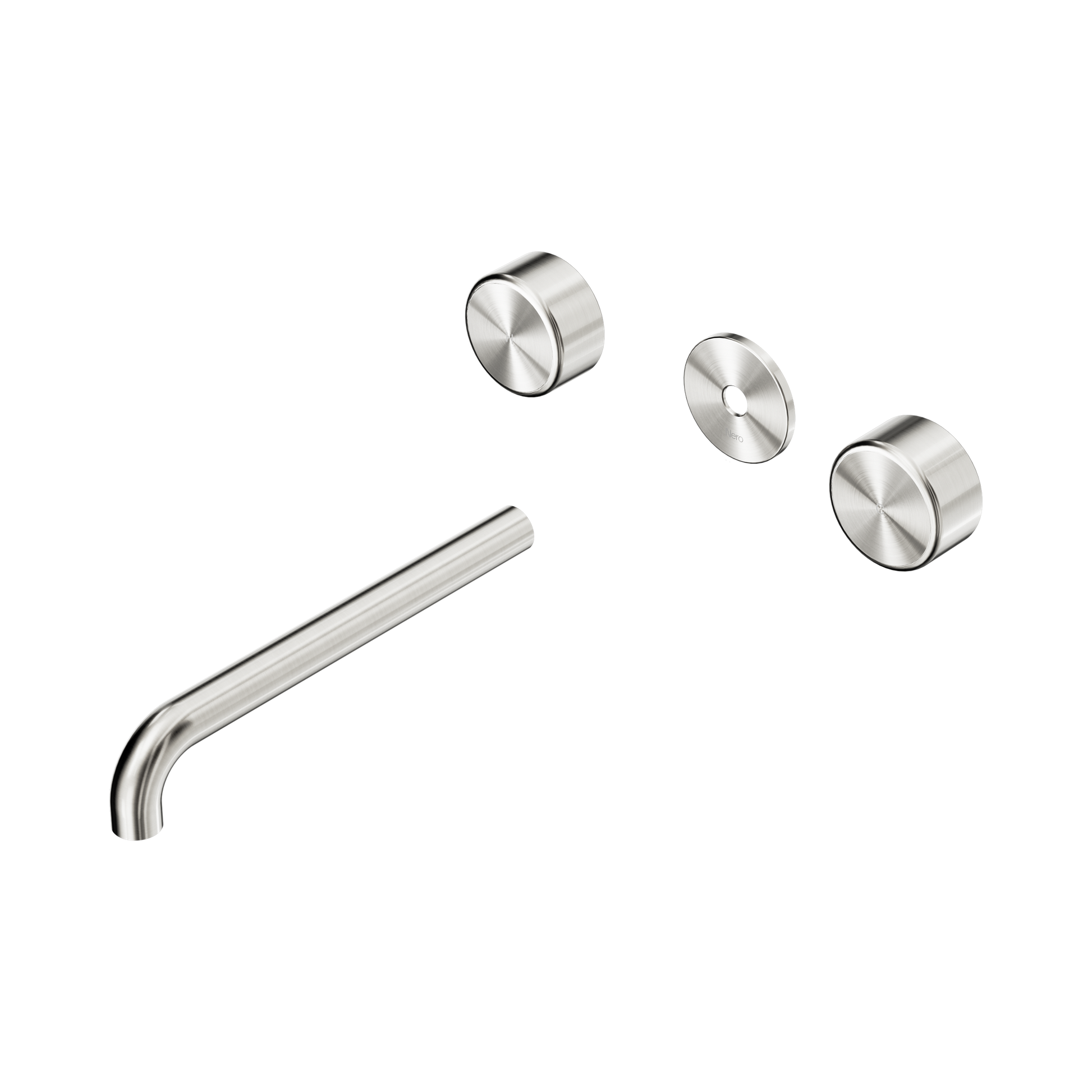 Nero Serenity Wall Basin Set 220mm Spout With Metal Handle Trim Kit Only, Brushed Nickel