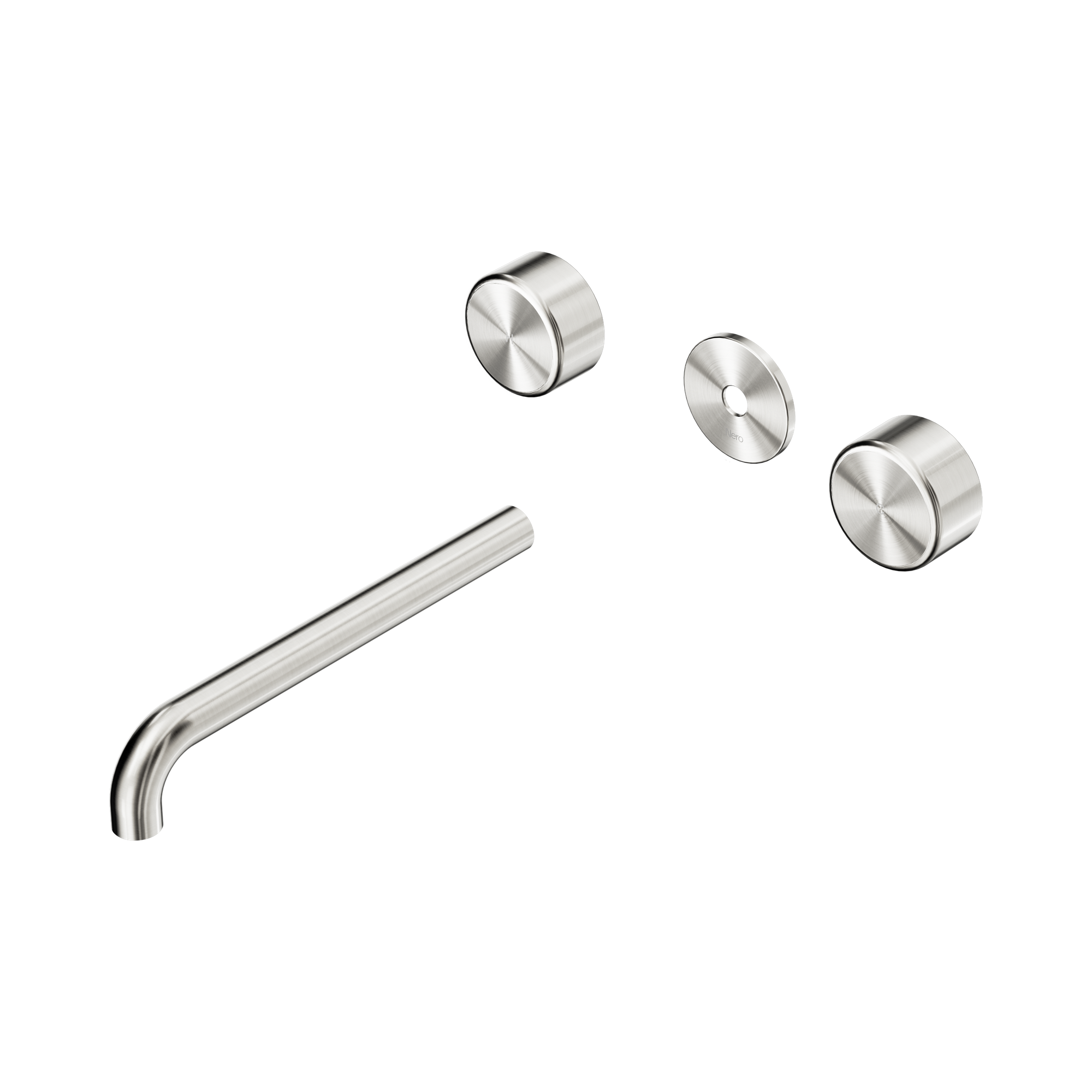 Nero Serenity Wall Basin Set 220mm Spout With Metal Handle Trim Kit Only, Brushed Nickel