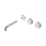 Nero Serenity Wall Basin Set 160mm Offset Spout With Carrara Handle Trim Kit Only, Brushed Nickel