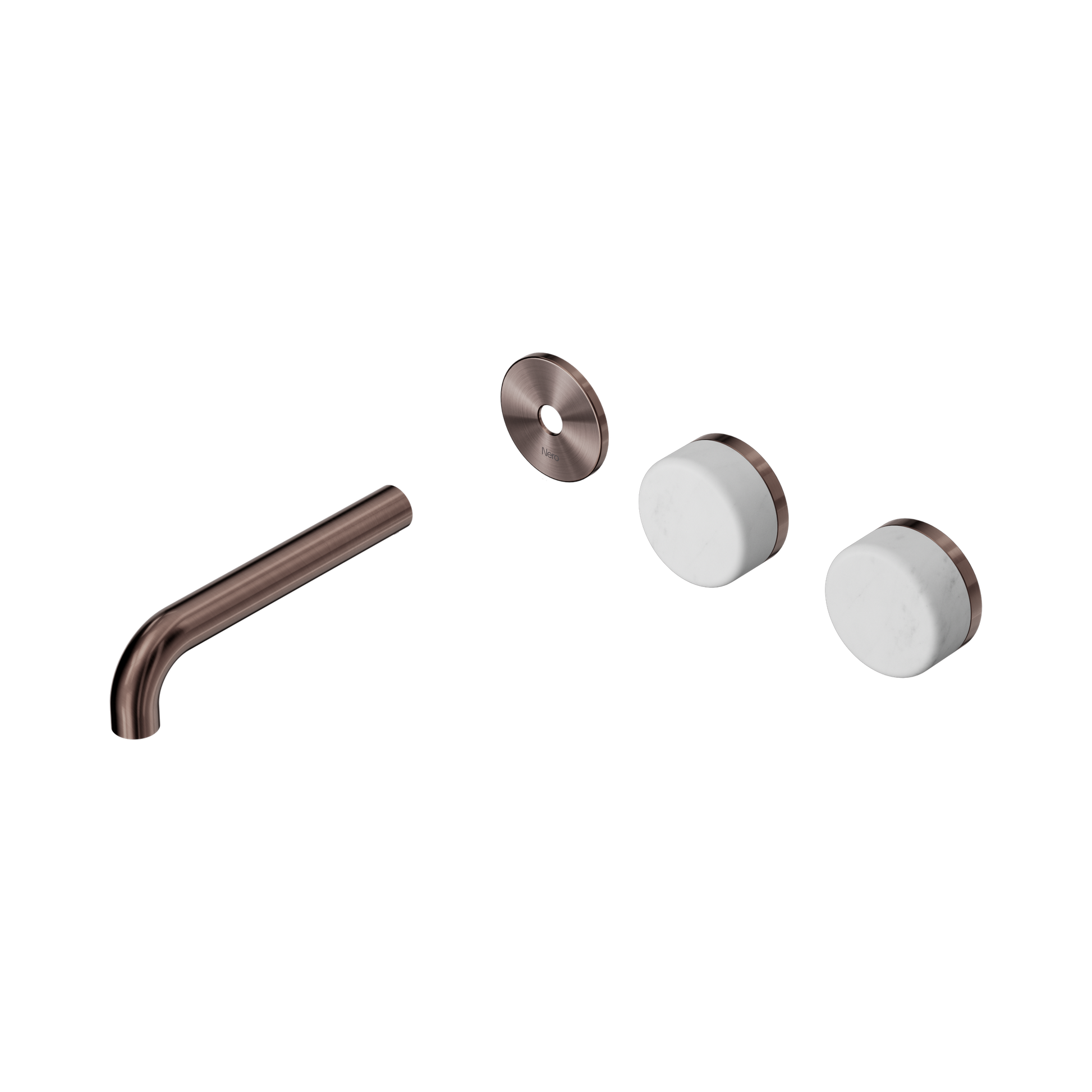 Nero Serenity Wall Basin Set 160mm Offset Spout With Carrara Handle Trim Kit Only, Brushed Bronze