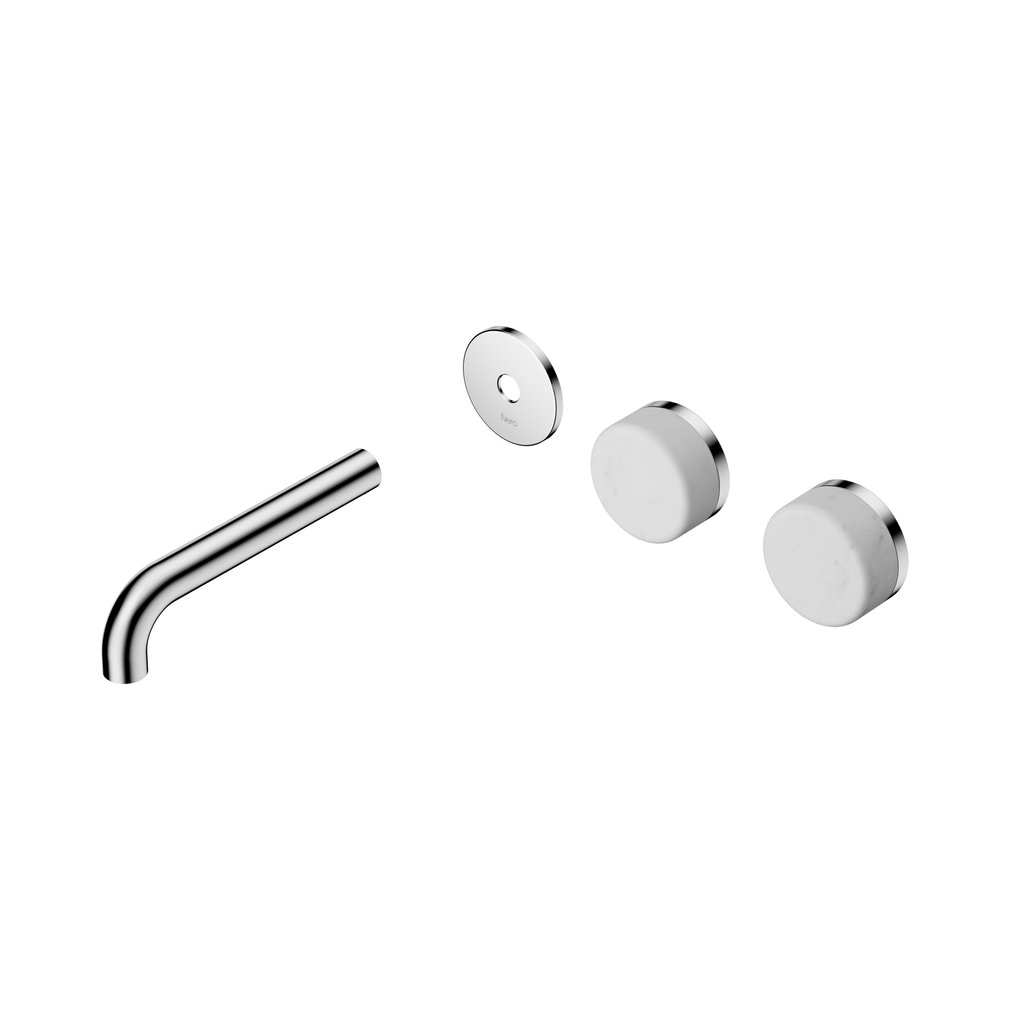 Nero Serenity Wall Basin Set 160mm Offset Spout With Carrara Handle Trim Kit Only, Chrome
