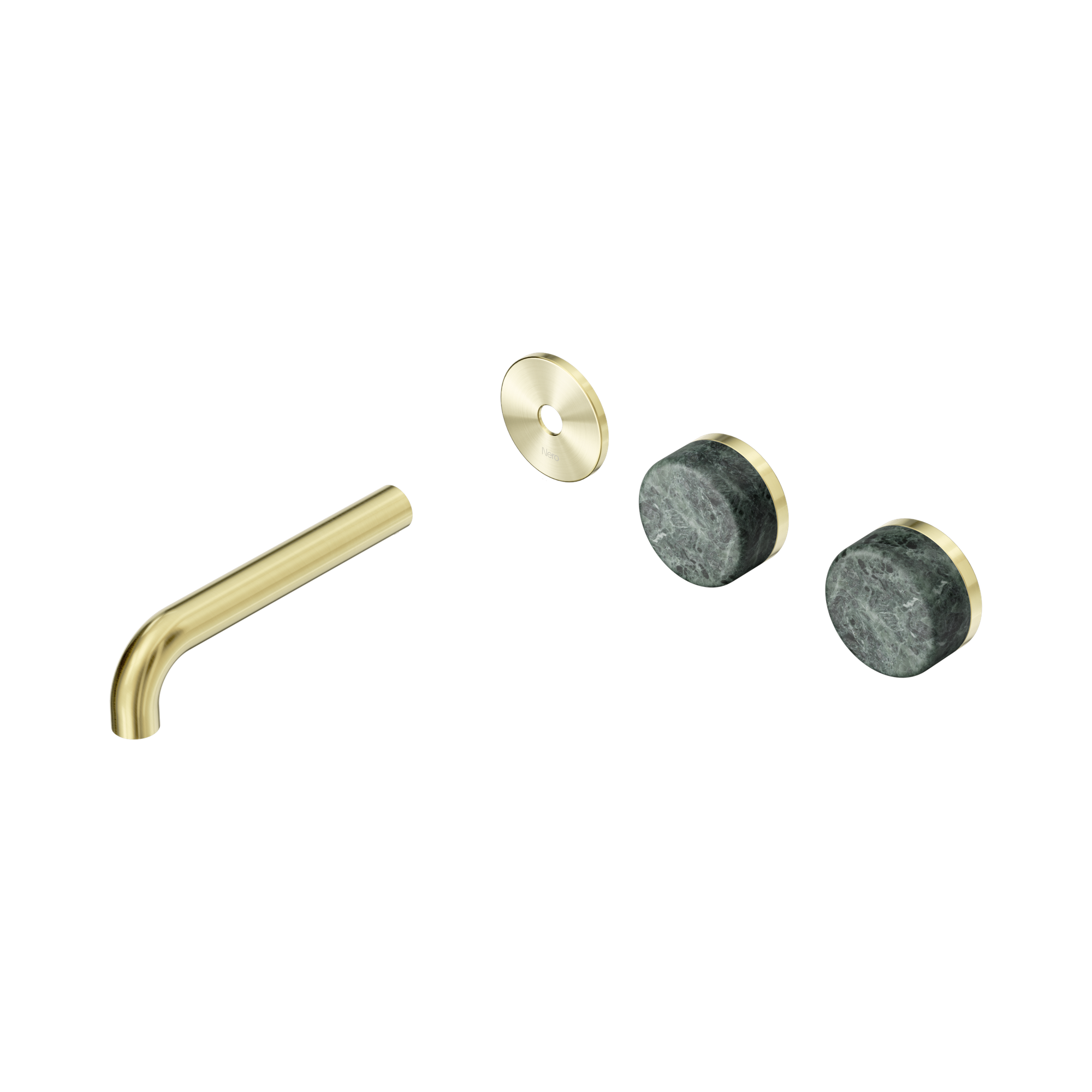 Nero Serenity Wall Basin Set 160mm Offset Spout With Verde Alpi Handle Trim Kit Only, Brushed Gold