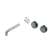 Nero Serenity Wall Basin Set 160mm Offset Spout With Verde Alpi Handle Trim Kit Only, Brushed Nickel