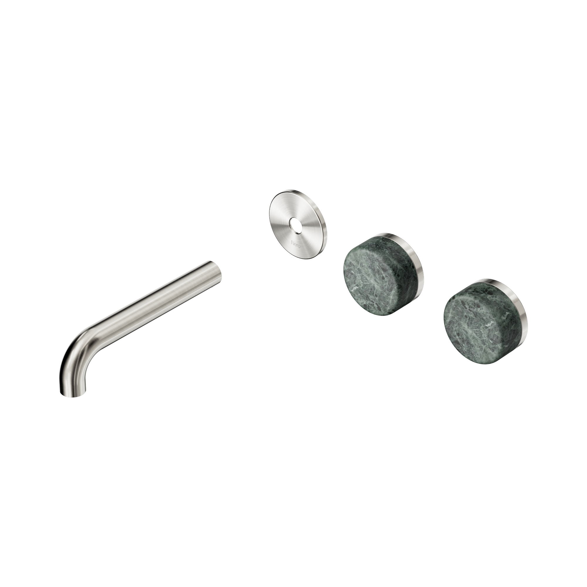 Nero Serenity Wall Basin Set 160mm Offset Spout With Verde Alpi Handle Trim Kit Only, Brushed Nickel