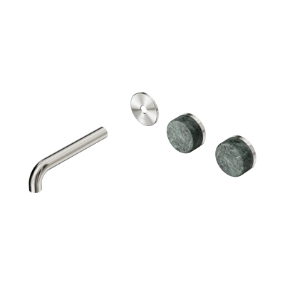 Nero Serenity Wall Basin Set 160mm Offset Spout With Verde Alpi Handle Trim Kit Only, Brushed Nickel