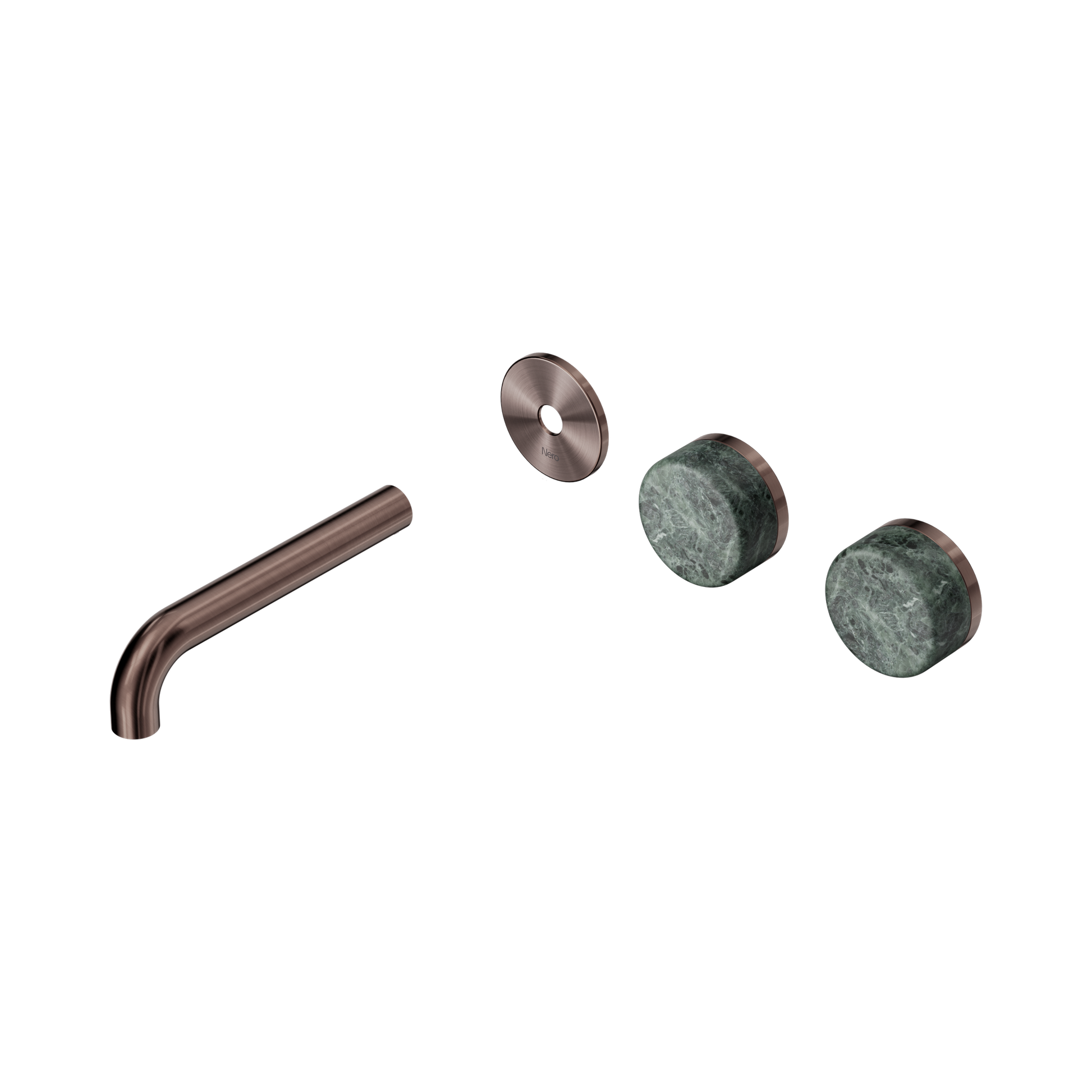 Nero Serenity Wall Basin Set 160mm Offset Spout With Verde Alpi Handle Trim Kit Only, Brushed Bronze
