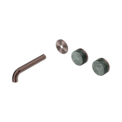Nero Serenity Wall Basin Set 160mm Offset Spout With Verde Alpi Handle Trim Kit Only, Brushed Bronze