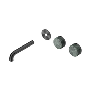 Nero Serenity Wall Basin Set 160mm Offset Spout With Verde Alpi Handle Trim Kit Only, Gun Metal