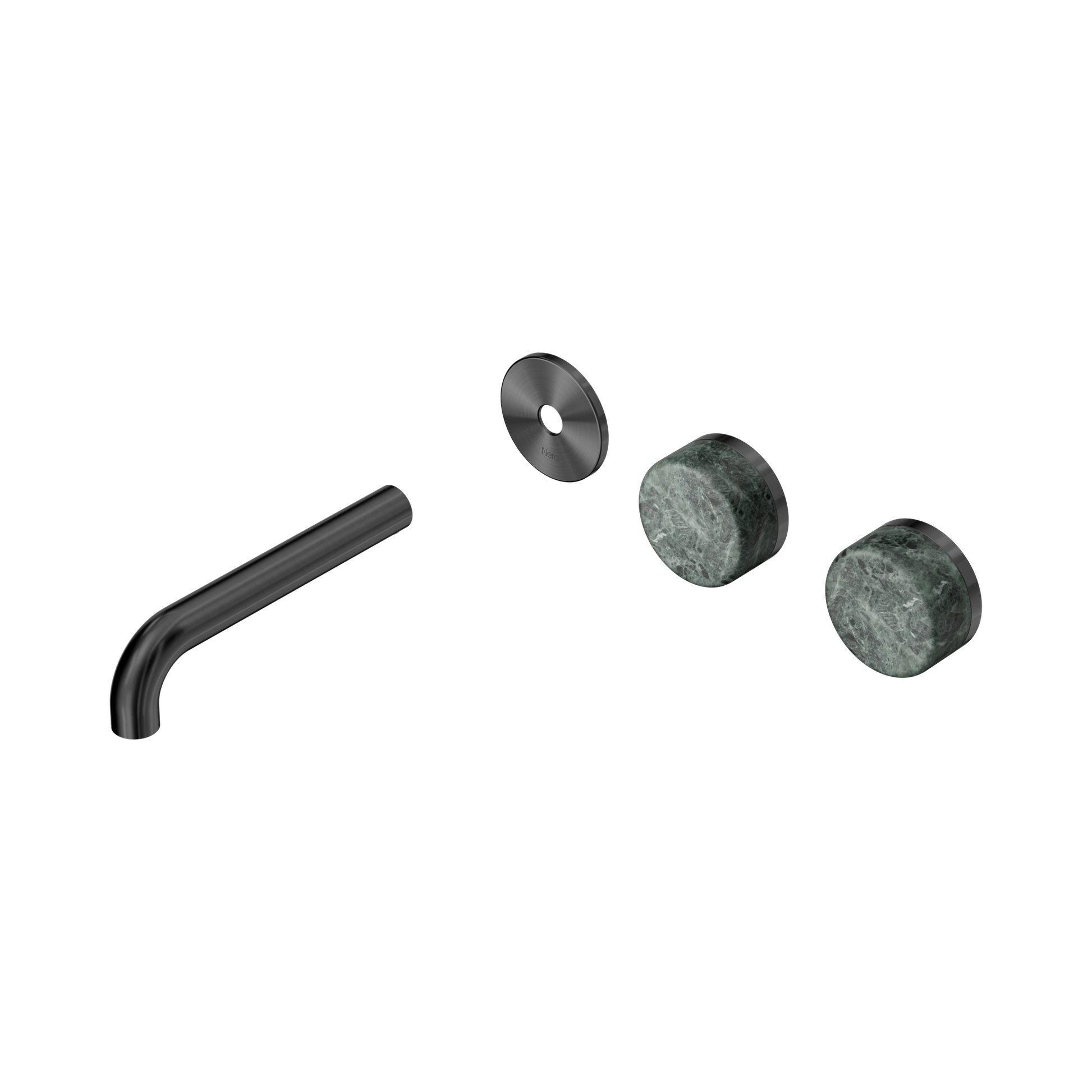 Nero Serenity Wall Basin Set 160mm Offset Spout With Verde Alpi Handle Trim Kit Only, Gun Metal