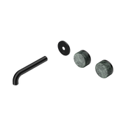 Nero Serenity Wall Basin Set 160mm Offset Spout With Verde Alpi Handle Trim Kit Only, Matte Black