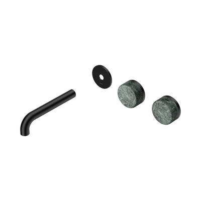 Nero Serenity Wall Basin Set 160mm Offset Spout With Verde Alpi Handle Trim Kit Only, Matte Black