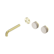 Nero Serenity Wall Basin Set 160mm Offset Spout With Rome Travertine Handle Trim Kit Only, Brushed Gold