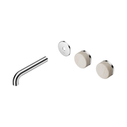 Nero Serenity Wall Basin Set 160mm Offset Spout With Rome Travertine Handle Trim Kit Only, Chrome