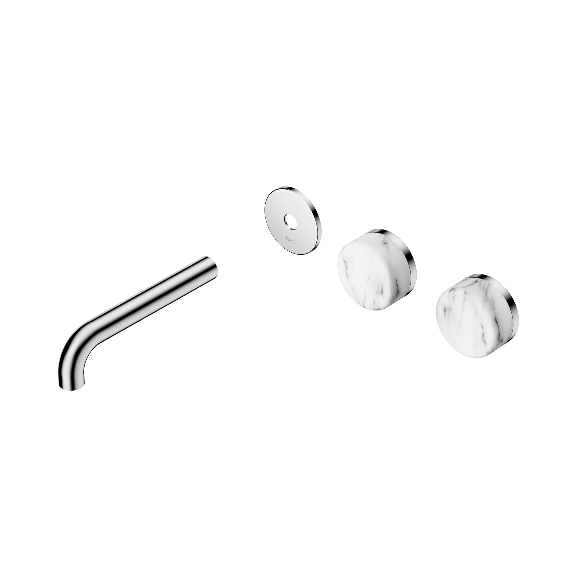 Nero Serenity Wall Basin Set 160mm Offset Spout With Arabescato Corchia Handle Trim Kit Only, Chrome