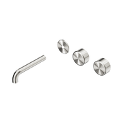Nero Serenity Wall Basin Set 160mm Offset Spout With Metal Handle Trim Kit Only, Brushed Nickel