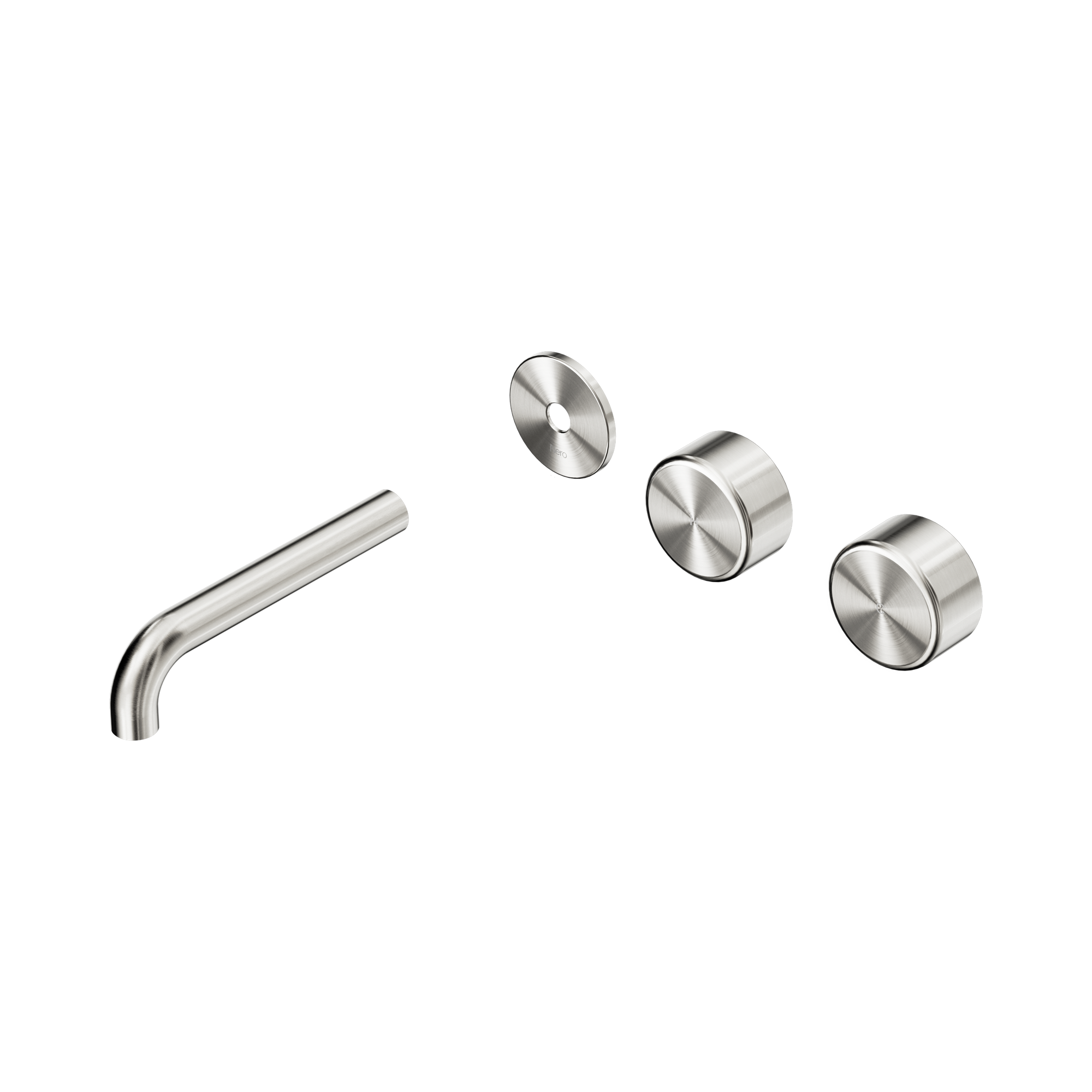 Nero Serenity Wall Basin Set 160mm Offset Spout With Metal Handle Trim Kit Only, Brushed Nickel