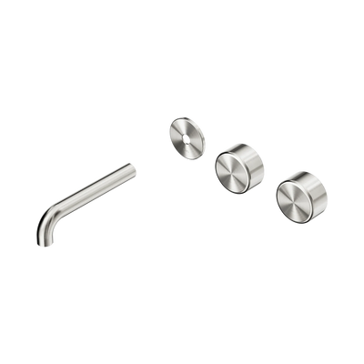 Nero Serenity Wall Basin Set 160mm Offset Spout With Metal Handle Trim Kit Only, Brushed Nickel