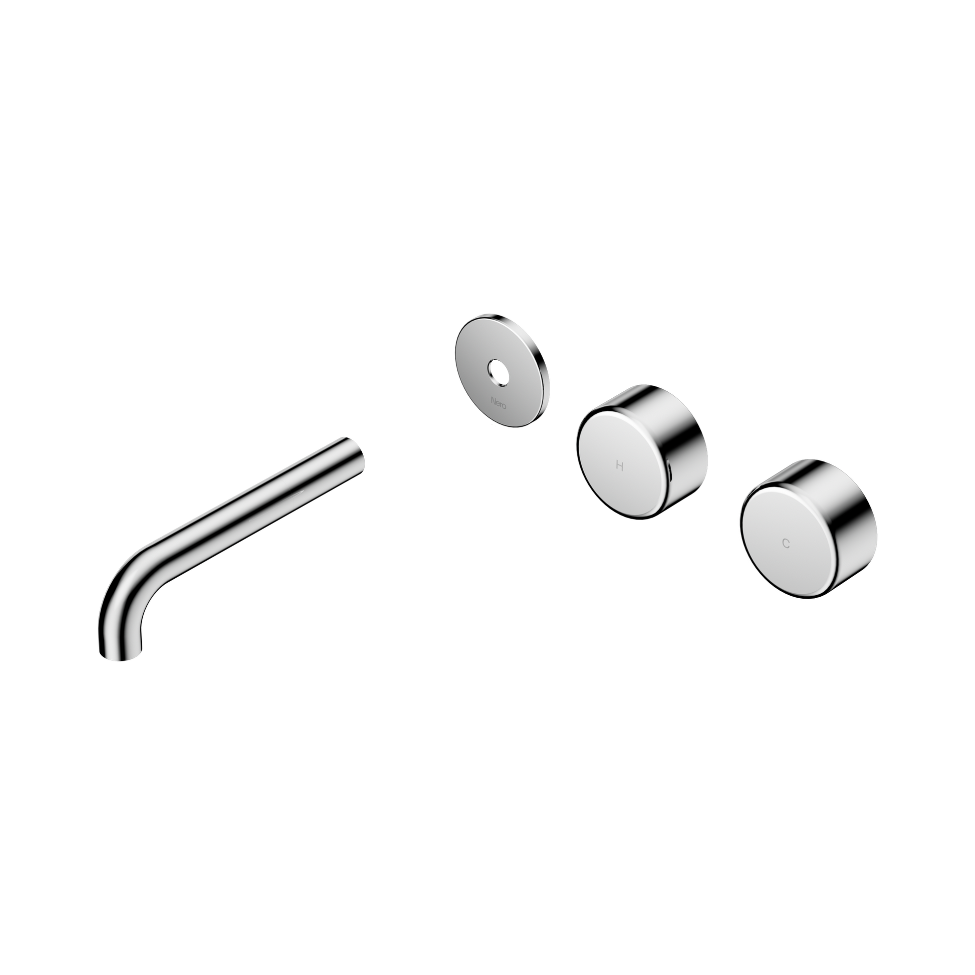 Nero Serenity Wall Basin Set 160mm Offset Spout With Metal Handle Trim Kit Only, Chrome