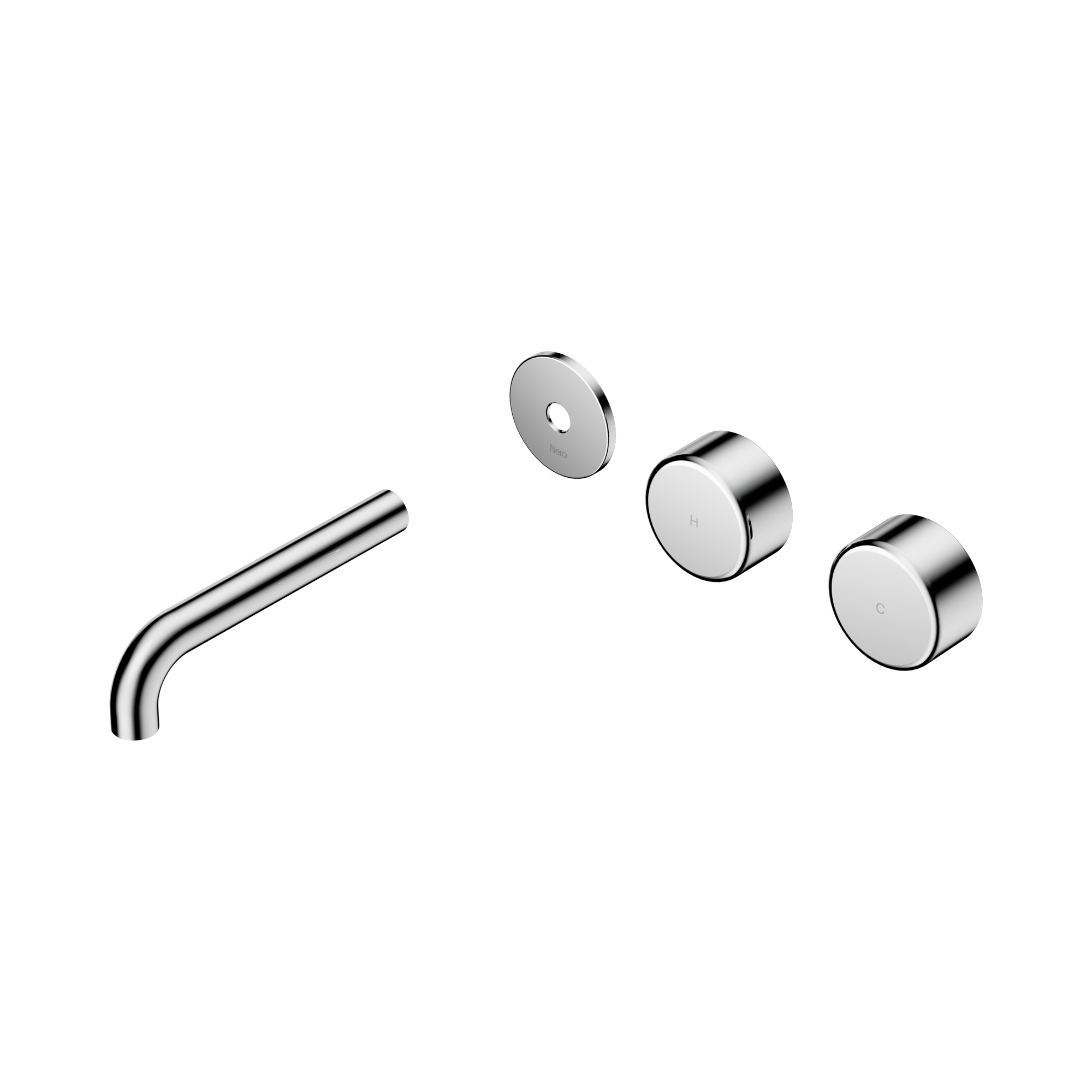 Nero Serenity Wall Basin Set 160mm Offset Spout With Metal Handle Trim Kit Only, Chrome