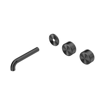 Nero Serenity Wall Basin Set 160mm Offset Spout With Metal Handle Trim Kit Only, Gun Metal