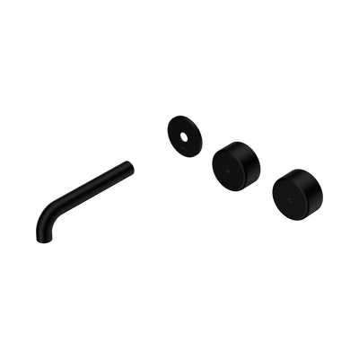 Nero Serenity Wall Basin Set 160mm Offset Spout With Metal Handle Trim Kit Only, Matte Black