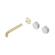 Nero Serenity Wall Basin Set 185mm Offset Spout With Carrara Handle Trim Kit Only, Brushed Gold