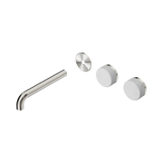 Nero Serenity Wall Basin Set 185mm Offset Spout With Carrara Handle Trim Kit Only, Brushed Nickel
