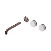 Nero Serenity Wall Basin Set 185mm Offset Spout With Carrara Handle Trim Kit Only, Brushed Bronze