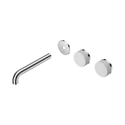 Nero Serenity Wall Basin Set 185mm Offset Spout With Carrara Handle Trim Kit Only, Chrome