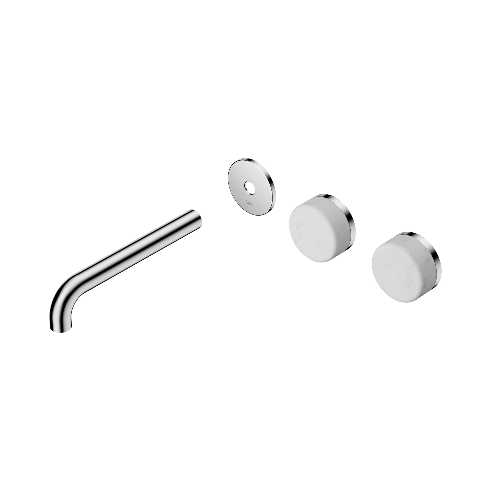 Nero Serenity Wall Basin Set 185mm Offset Spout With Carrara Handle Trim Kit Only, Chrome